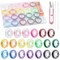 20 Roll FIVEIZERO 0.7mm Flat Elastic Bracelet String Cord, 20 Color High Stretch Beading Elastic String for Bracelets Necklace Jewelry Making, Stretchy Thread Cord for Clay Beads, Crystal & Pony Beads